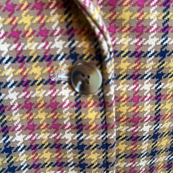 J. McLaughlin Aubrey Brown/Multi Tattersall Jacket M - Picture 4 of 7